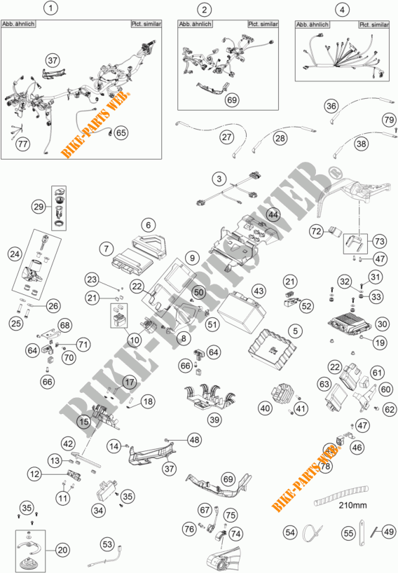 INSTALACION ELECTRICA para KTM 1290 SUPER ADVENTURE WHITE ABS 2016