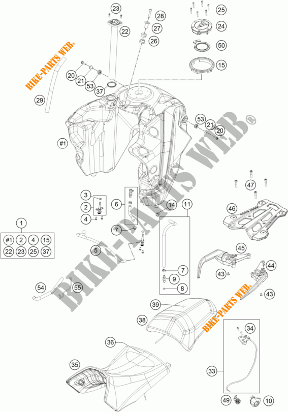 DEPOSITO / ASIENTO para KTM 1290 SUPER ADVENTURE WHITE ABS 2016