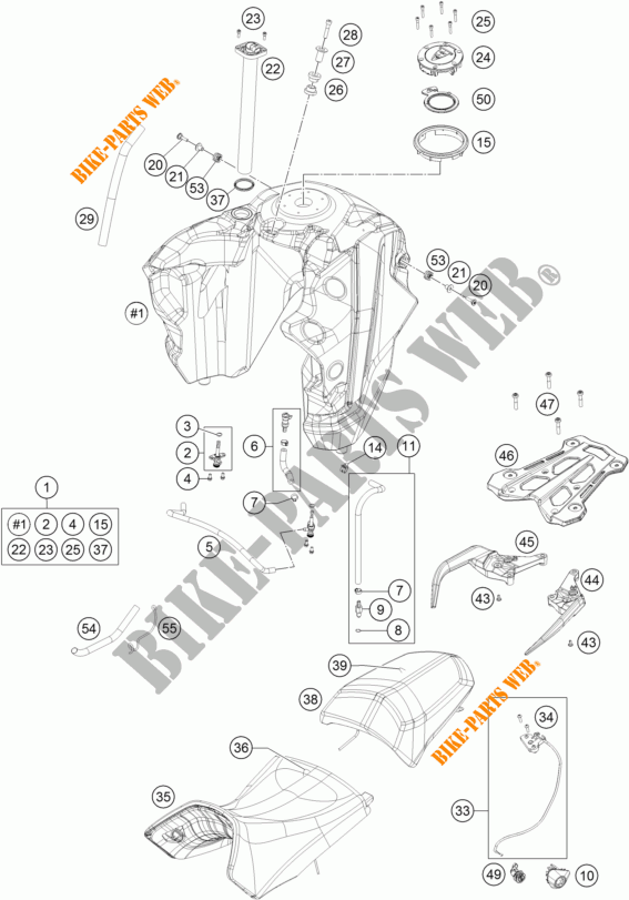 DEPOSITO / ASIENTO para KTM 1290 SUPER ADVENTURE WHITE ABS 2015
