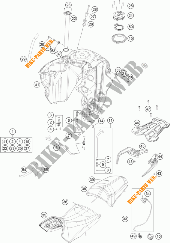 DEPOSITO / ASIENTO para KTM 1290 SUPER ADVENTURE WHITE ABS 2015