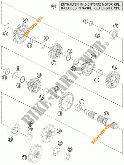 CAJA DE CAMBIOS   EJE SECUNDARIO para KTM 1190 ADVENTURE R ABS 2015