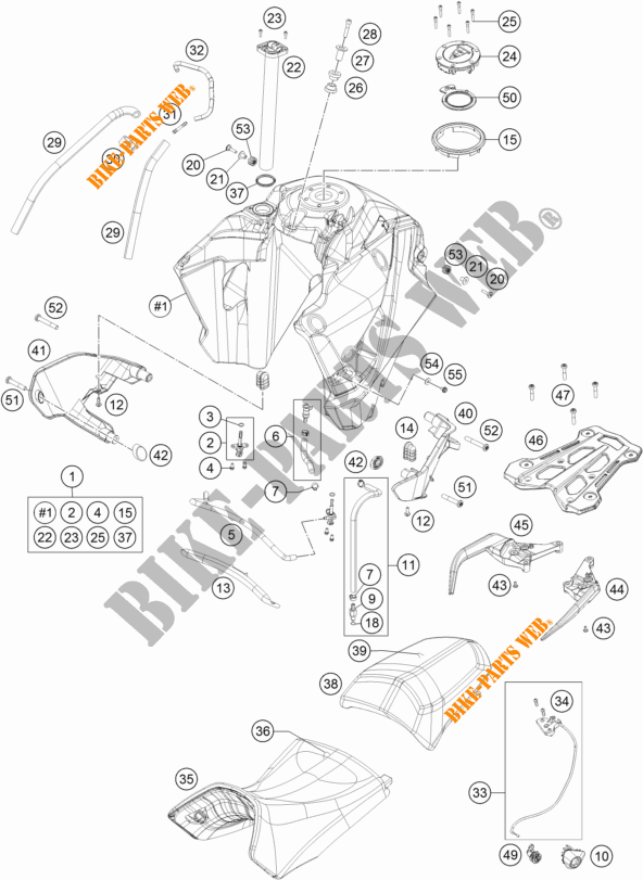 DEPOSITO / ASIENTO para KTM 1190 ADVENTURE ABS GREY 2016