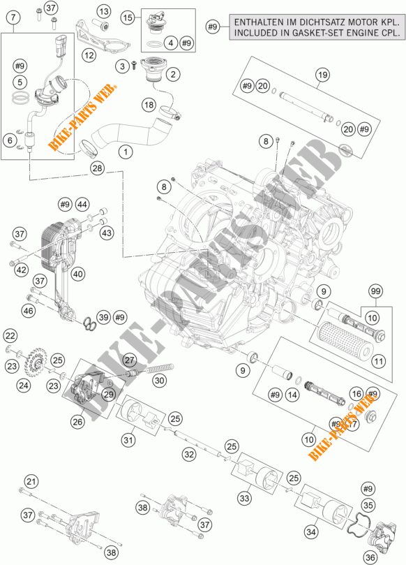 BOMBA DE OLIO para KTM 1190 ADVENTURE ABS ORANGE 2015