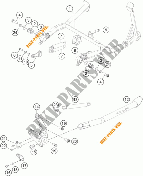 CABALLETE LATERAL / CENTRAL para KTM 1190 ADVENTURE ABS GREY 2015