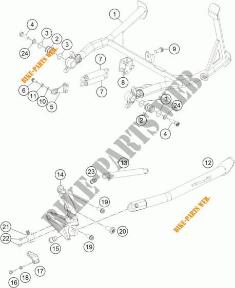 CABALLETE LATERAL / CENTRAL para KTM 1190 ADVENTURE ABS GREY 2014