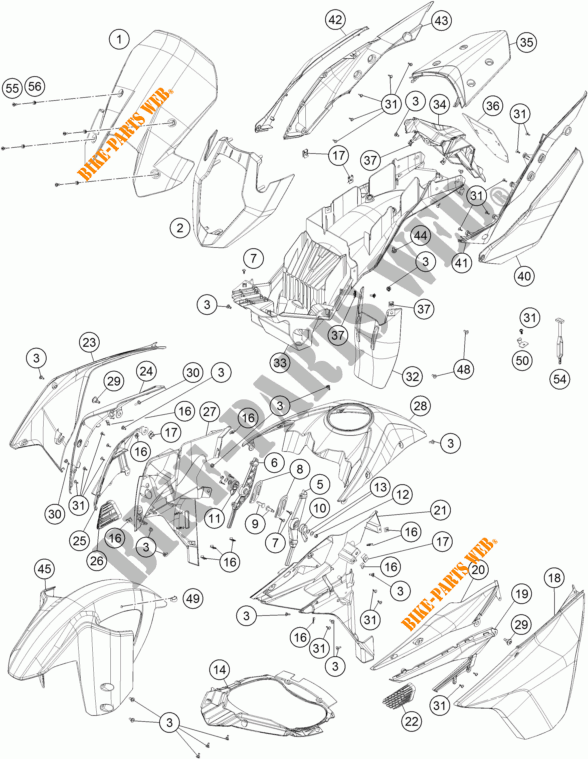 PLASTICOS para KTM 1190 ADVENTURE ABS GREY 2014