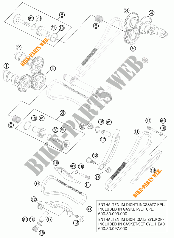 DISTRIBUCION para KTM 990 ADVENTURE R 2012