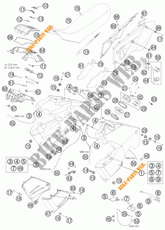DEPOSITO / ASIENTO para KTM 990 ADVENTURE R 2012