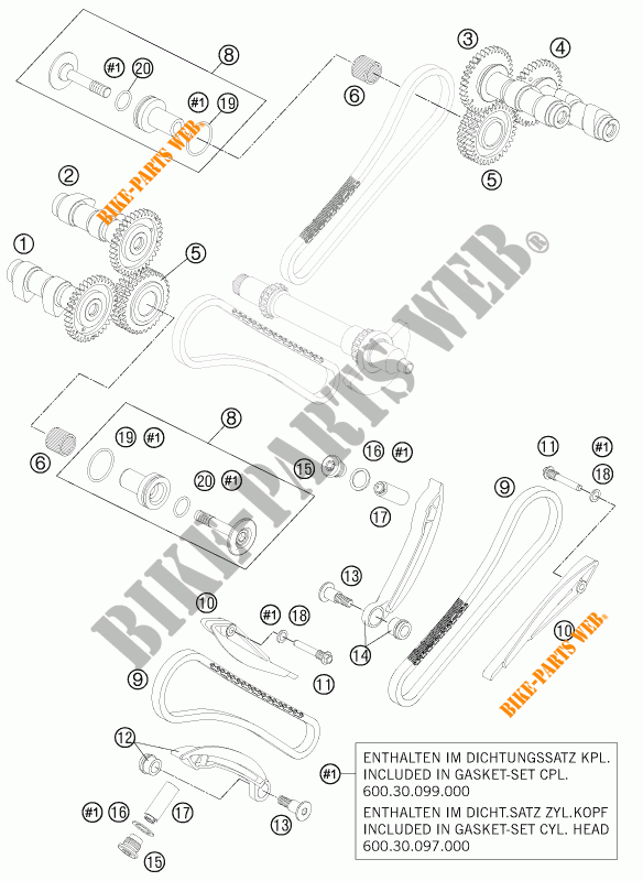 DISTRIBUCION para KTM 990 ADVENTURE R 2011