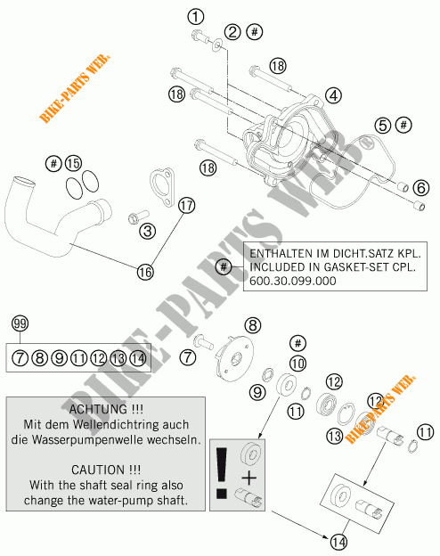 BOMBA DE AGUA para KTM 990 ADVENTURE R SPECIAL EDITION 2012