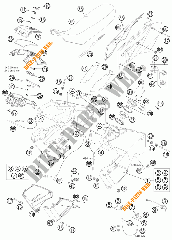 DEPOSITO / ASIENTO para KTM 990 ADVENTURE R SPECIAL EDITION 2012