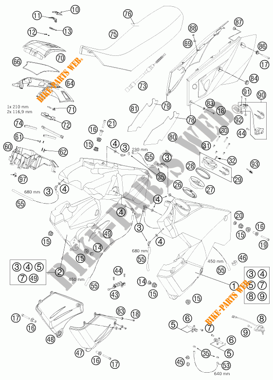 DEPOSITO / ASIENTO para KTM 990 ADVENTURE R 2011