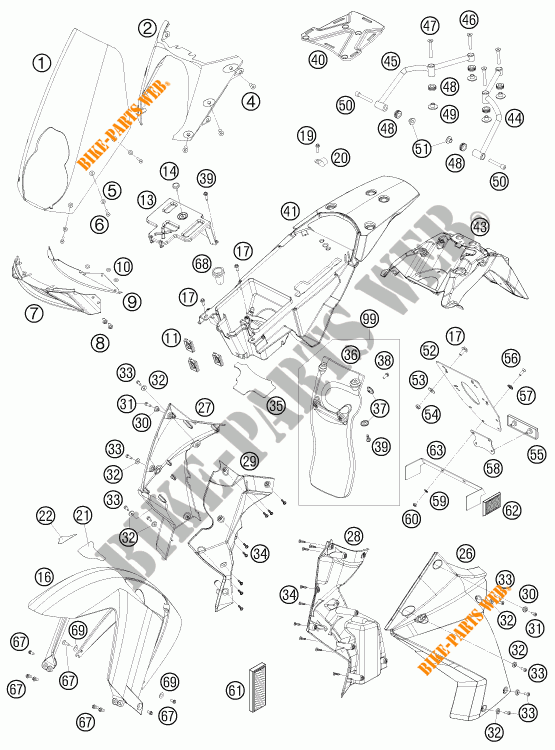 PLASTICOS para KTM 990 ADVENTURE R 2009
