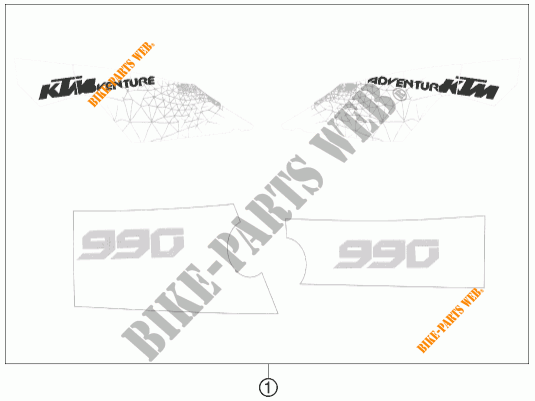 PEGATINAS para KTM 990 ADVENTURE WHITE ABS 2011