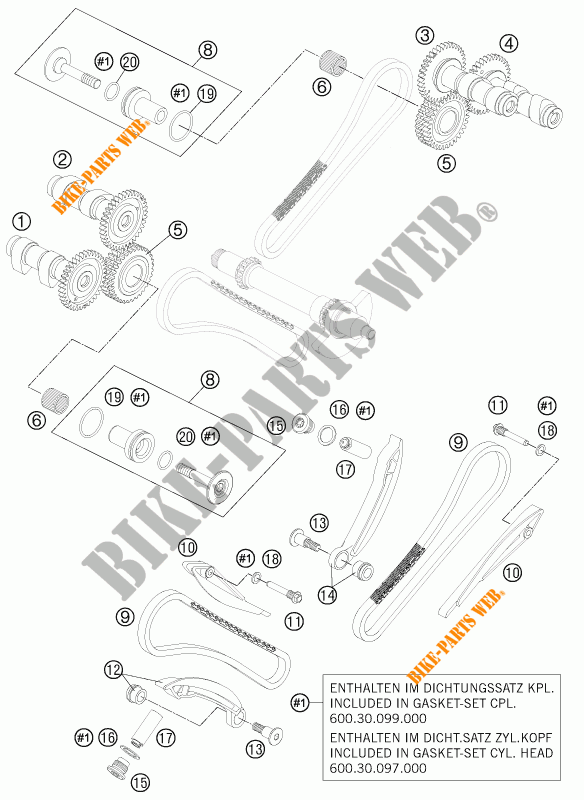 DISTRIBUCION para KTM 990 ADVENTURE DAKAR EDITION 2011