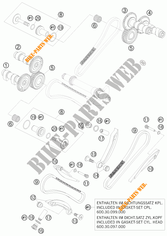 DISTRIBUCION para KTM 990 ADVENTURE ORANGE ABS 2010