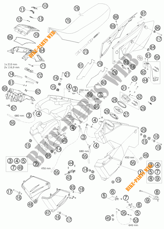 DEPOSITO / ASIENTO para KTM 990 ADVENTURE ORANGE ABS 2009