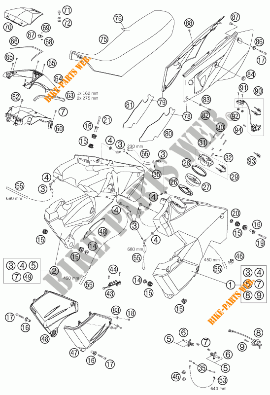DEPOSITO / ASIENTO para KTM 990 ADVENTURE ORANGE ABS 2007