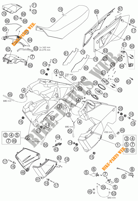 DEPOSITO / ASIENTO para KTM 990 ADVENTURE ORANGE ABS 2007