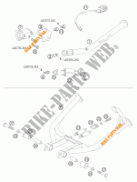 CABALLETE LATERAL / CENTRAL para KTM 950 ADVENTURE ORANGE 2006