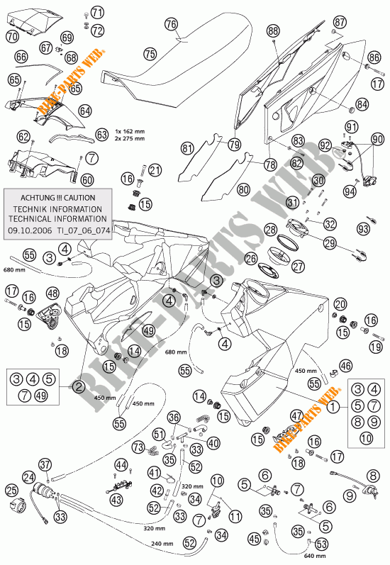 DEPOSITO / ASIENTO para KTM 950 ADVENTURE SILVER LOW 2004