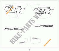 PEGATINAS para KTM 1190 RC8 WHITE 2010
