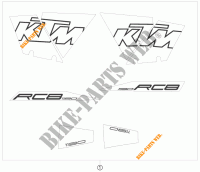 PEGATINAS para KTM 1190 RC8 BLACK 2010
