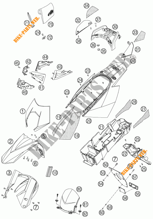 PLASTICOS para KTM 950 SUPERMOTO ORANGE 2007