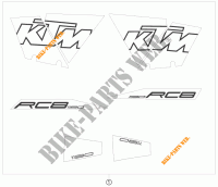 PEGATINAS para KTM 1190 RC8 WHITE 2009
