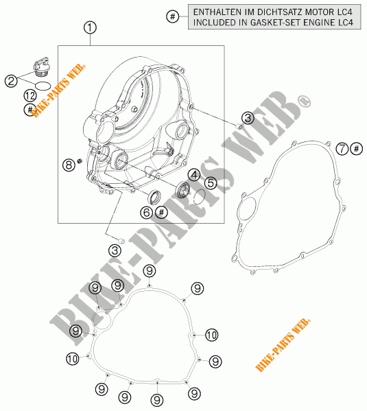 TAPA DE EMBRAGUE para KTM 690 SMC R ABS 2016