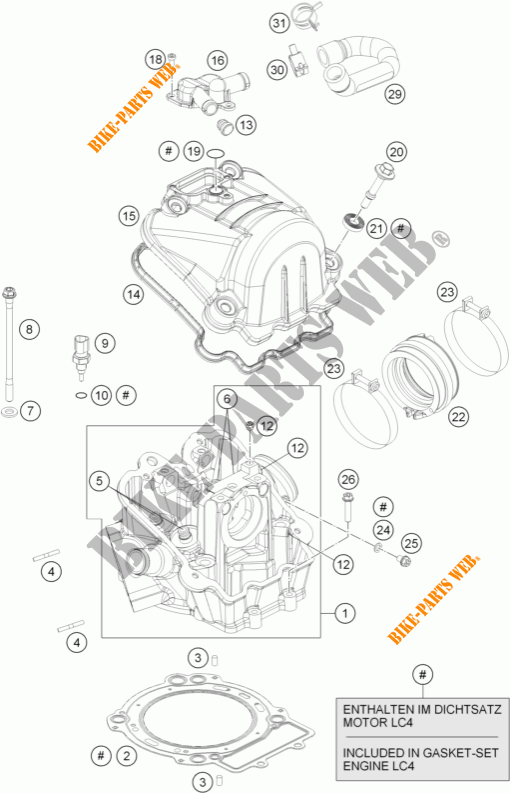 CULATA para KTM 690 SMC R ABS 2014