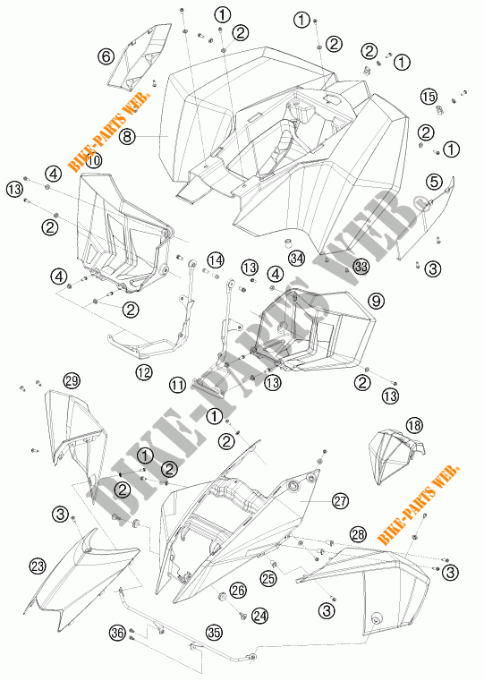 PLASTICOS para KTM 525 XC ATV 2008
