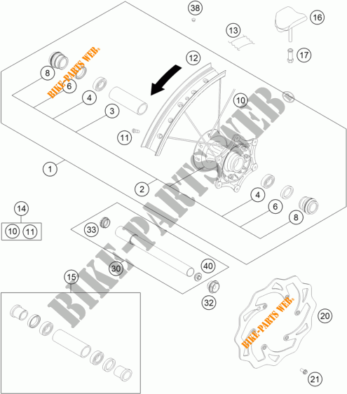 LLANTA DELANTERA para KTM 300 XC 2016