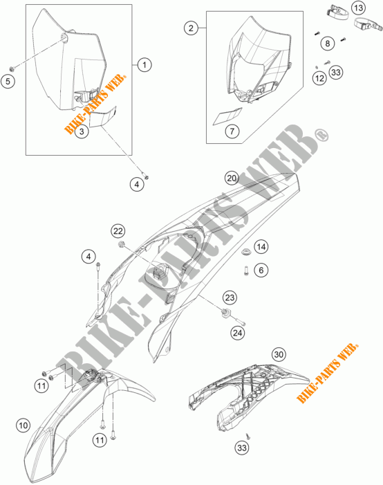 PLASTICOS para KTM 250 XCF-W 2015