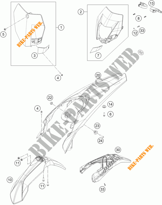 PLASTICOS para KTM 250 XCF-W 2016