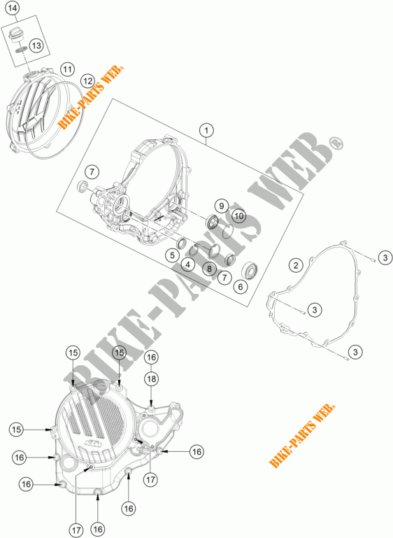 TAPA DE EMBRAGUE para KTM 250 XC-F 2016