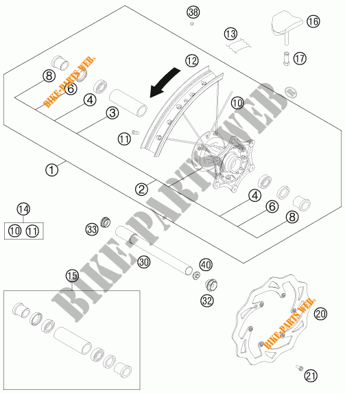 LLANTA DELANTERA para KTM 450 XC-W 2014