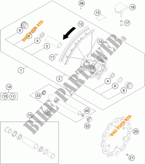 LLANTA DELANTERA para KTM 450 XC-F 2018