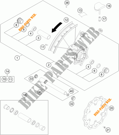 LLANTA DELANTERA para KTM 450 XC-F 2017
