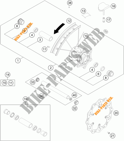 LLANTA DELANTERA para KTM 450 XC-F 2016