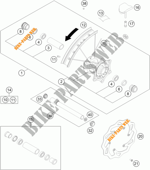LLANTA DELANTERA para KTM 450 XC-F 2015