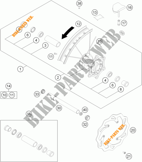 LLANTA DELANTERA para KTM 350 XCF-W 2015