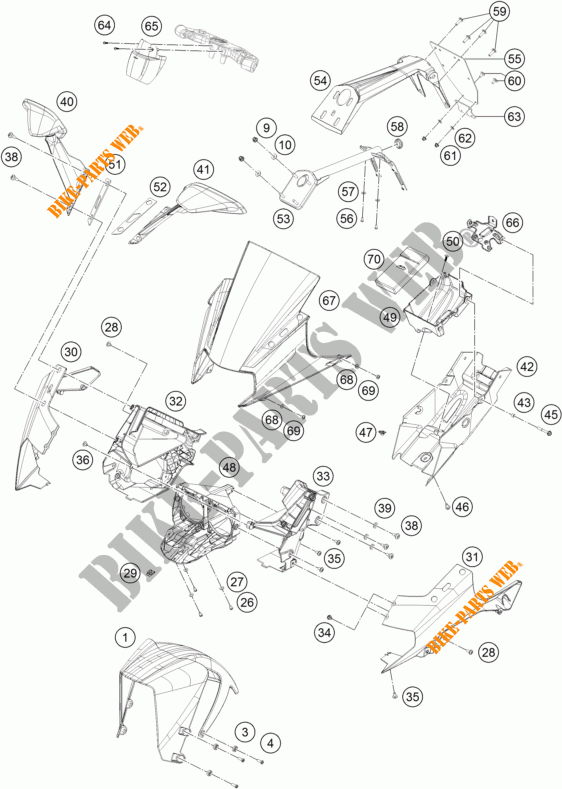PLASTICOS para KTM RC 390 CUP USA 2016