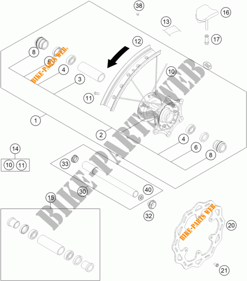 LLANTA DELANTERA para KTM 350 XC-F 2016