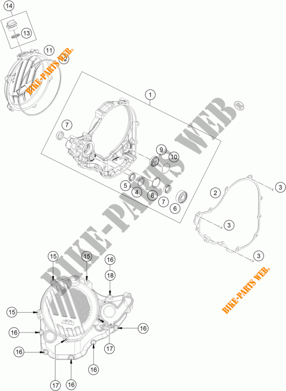 TAPA DE EMBRAGUE para KTM 350 XC-F 2016