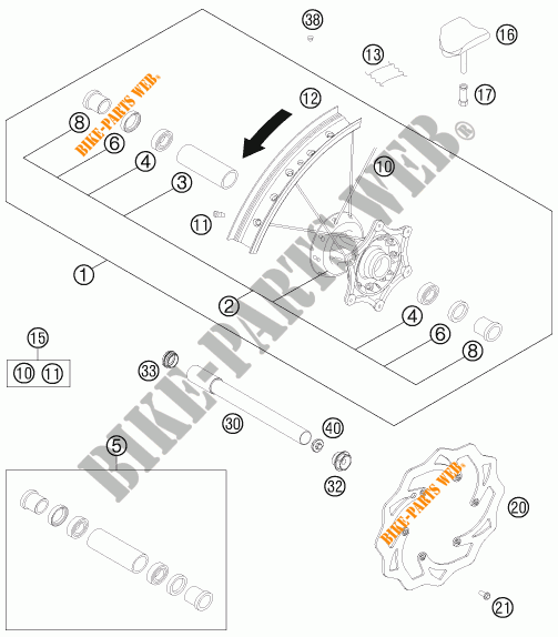 LLANTA DELANTERA para KTM 350 XC-F 2011