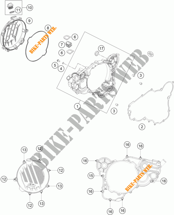 TAPA DE EMBRAGUE para KTM 250 XC-W TPI 2018