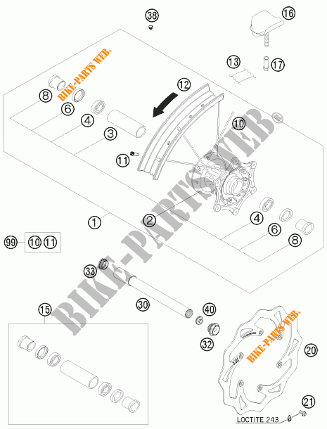 LLANTA DELANTERA para KTM 250 XC-W 2011