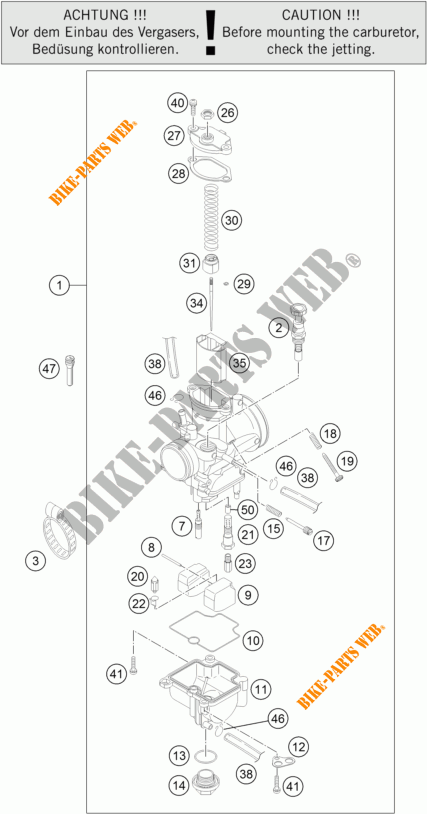 CARBURADOR para KTM FREERIDE 250 R 2015