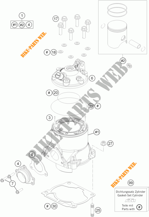 CILINDRO / CULATA para KTM FREERIDE 250 R 2015